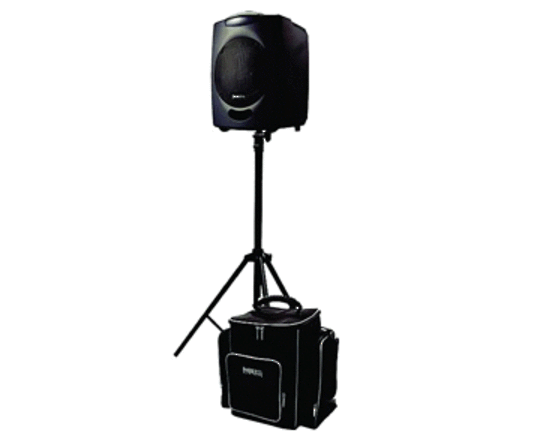 Portable PA System with cordless microphone